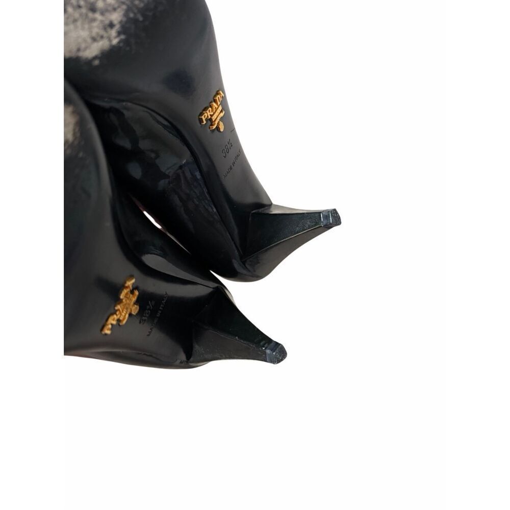 Prada Patent Leather Black Pumps Square Toe EU 38.5 US 8.5 - Picture 10 of 11